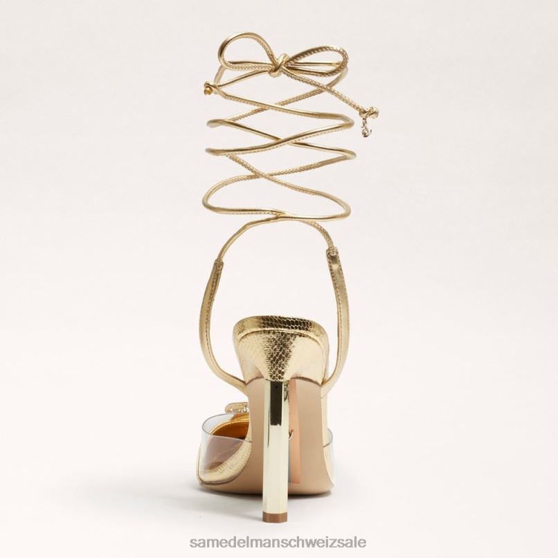 CH Sam Edelman Frauen Adrian Riemchen-Stiletto Bernstein Gold X2J86268 Schuhwerk
