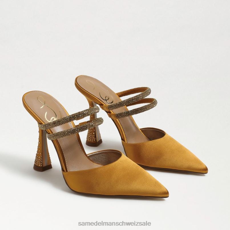 CH Sam Edelman Frauen Agustina Mule-Pumpe goldgelber Satin X2J86955 Schuhwerk