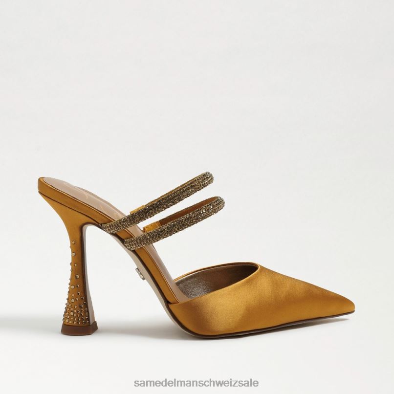 CH Sam Edelman Frauen Agustina Mule-Pumpe goldgelber Satin X2J86955 Schuhwerk