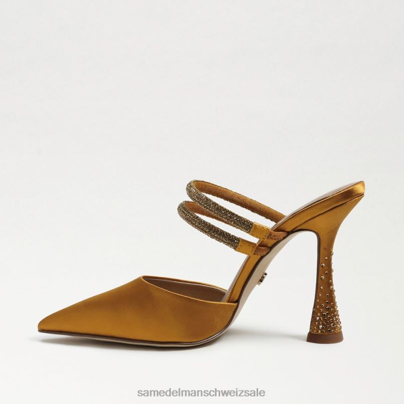 CH Sam Edelman Frauen Agustina Mule-Pumpe goldgelber Satin X2J86955 Schuhwerk