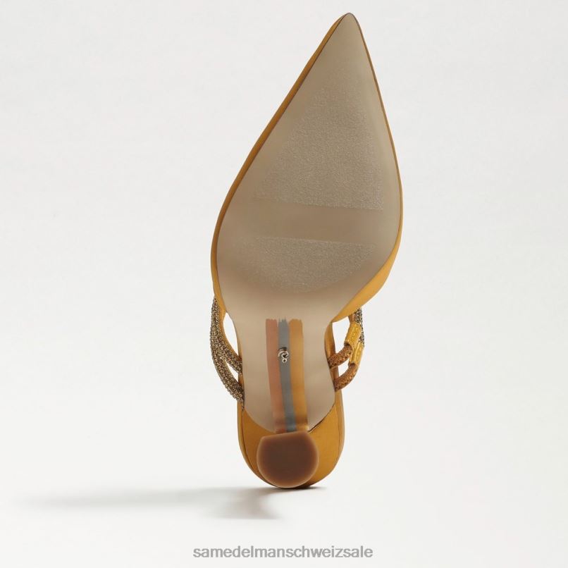 CH Sam Edelman Frauen Agustina Mule-Pumpe goldgelber Satin X2J86955 Schuhwerk