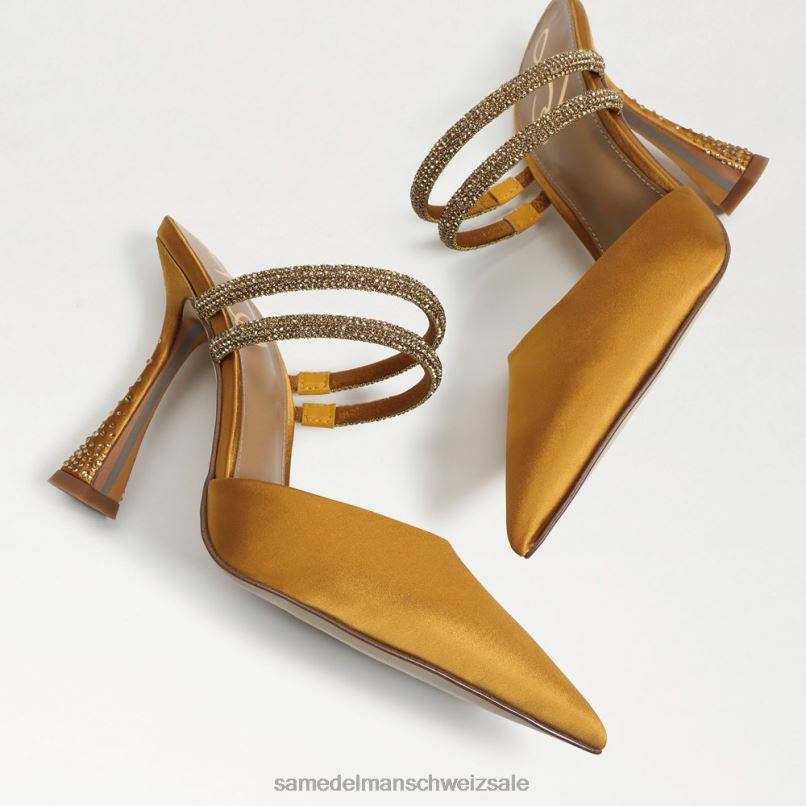CH Sam Edelman Frauen Agustina Mule-Pumpe goldgelber Satin X2J86955 Schuhwerk