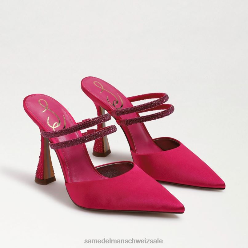 CH Sam Edelman Frauen Agustina Mule-Pumpe kräftiger Fuchsia-Satin X2J86954 Schuhwerk