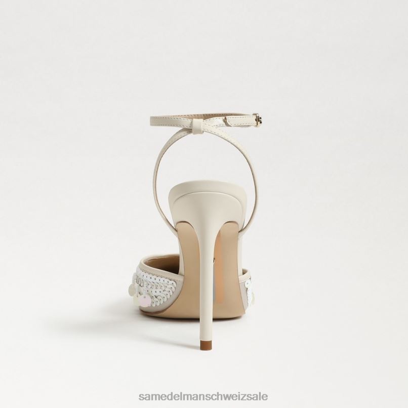 CH Sam Edelman Frauen Avril Slingback-Pumpe moderne elfenbeinfarbene Pailletten X2J86734 Schuhwerk