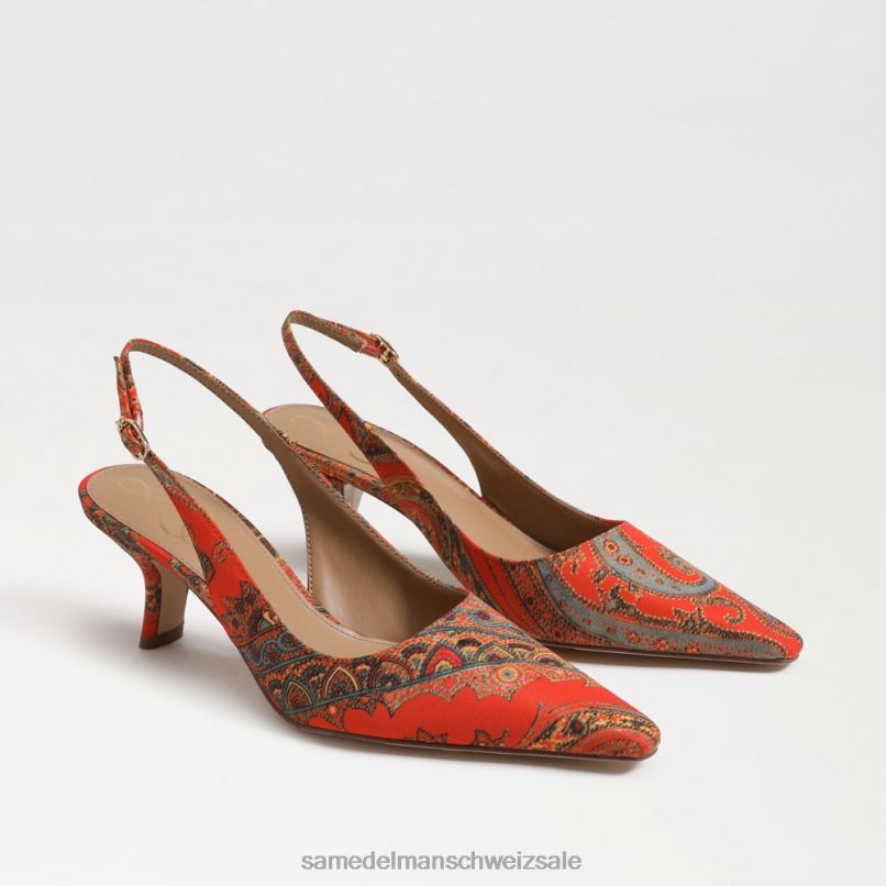 CH Sam Edelman Frauen Bianka Slingback-Pumpe Orangenmohn X2J8692 Schuhwerk