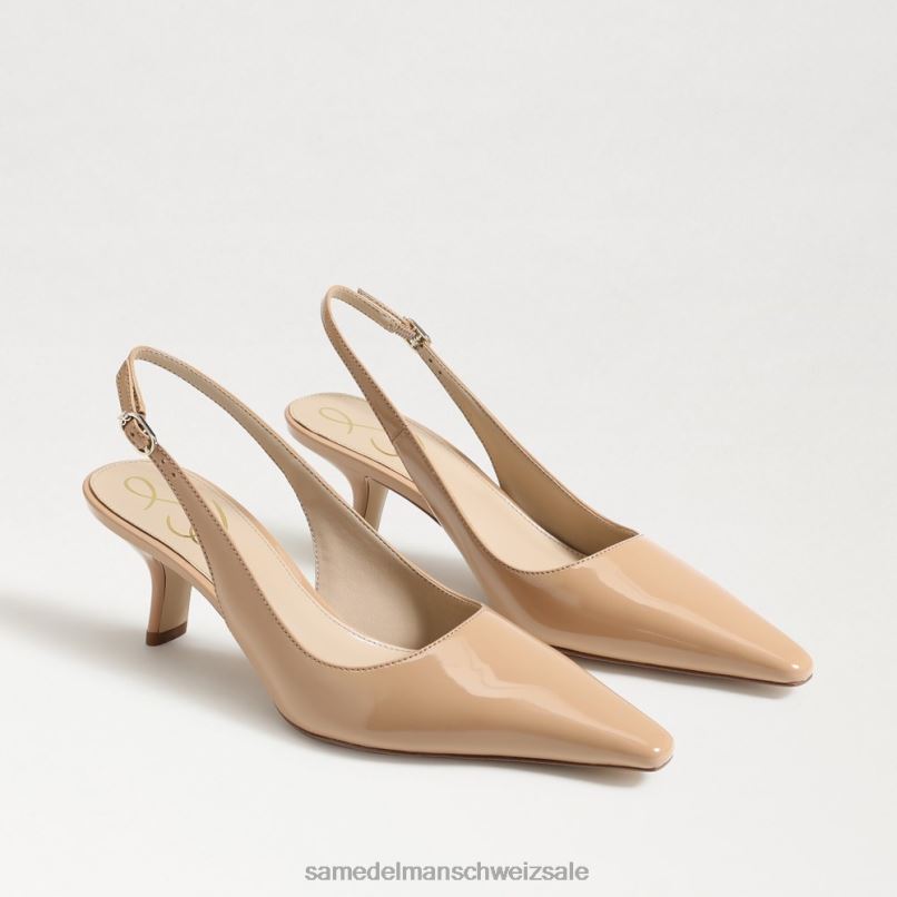 CH Sam Edelman Frauen Bianka Slingback-Pumpe goldenes Sandpatent X2J8695 Schuhwerk