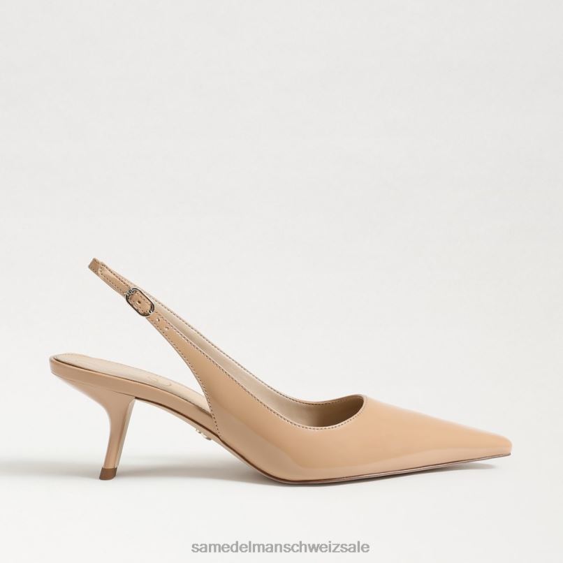 CH Sam Edelman Frauen Bianka Slingback-Pumpe goldenes Sandpatent X2J8695 Schuhwerk