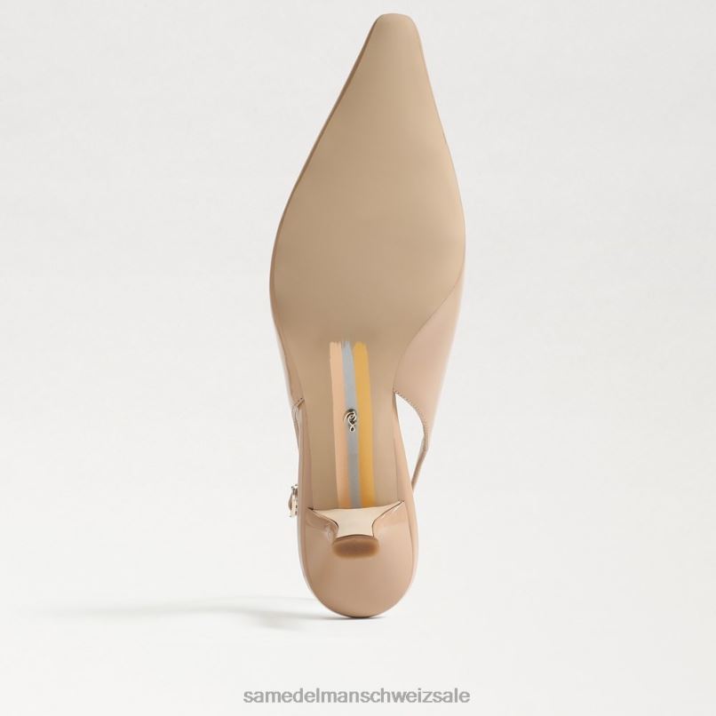 CH Sam Edelman Frauen Bianka Slingback-Pumpe goldenes Sandpatent X2J8695 Schuhwerk