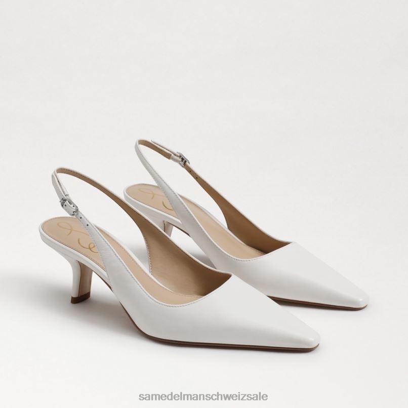 CH Sam Edelman Frauen Bianka Slingback-Pumpe helles Weiss X2J8690 Schuhwerk