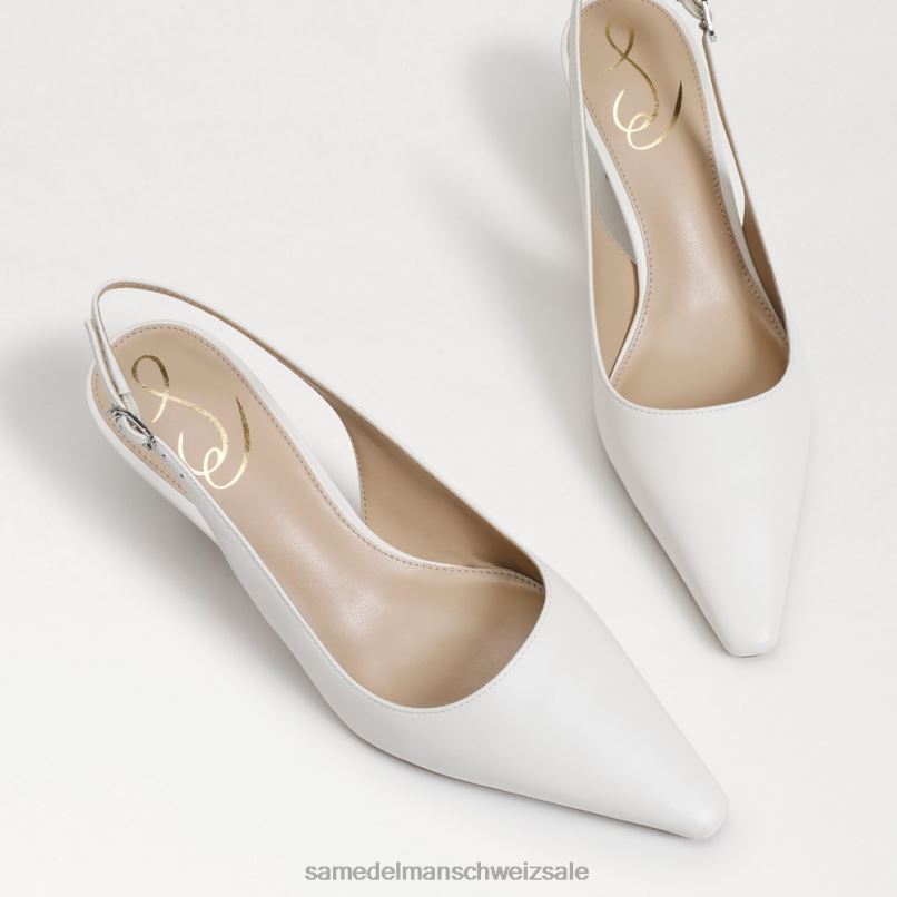 CH Sam Edelman Frauen Bianka Slingback-Pumpe helles Weiss X2J8690 Schuhwerk