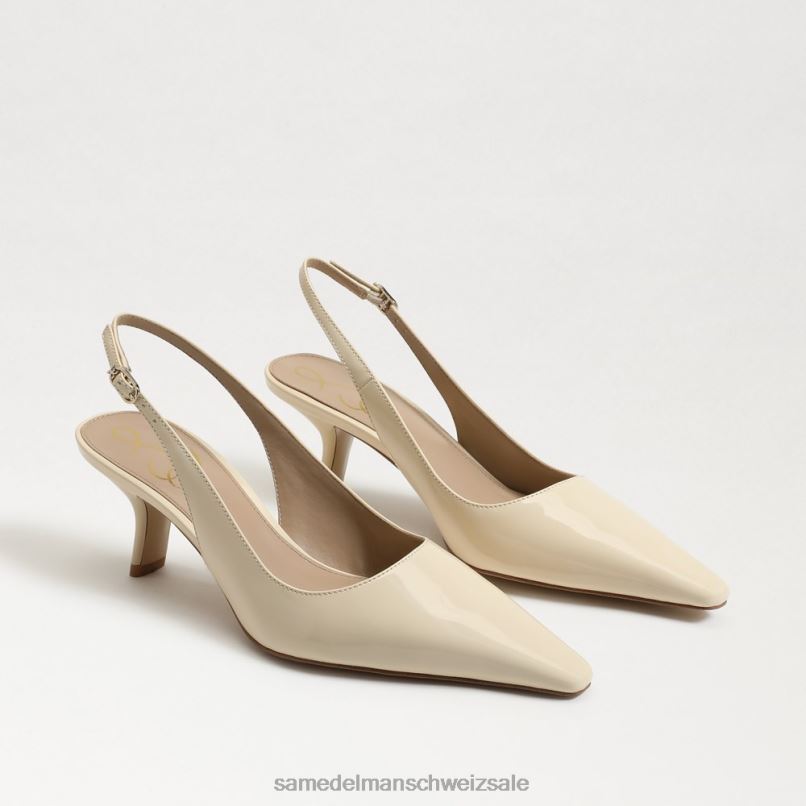 CH Sam Edelman Frauen Bianka Slingback-Pumpe modernes Elfenbeinpatent X2J8694 Schuhwerk