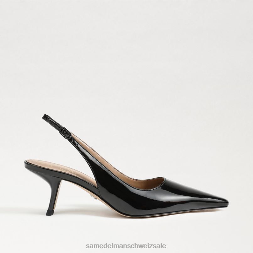 CH Sam Edelman Frauen Bianka Slingback-Pumpe schwarzes Lackleder X2J8693 Schuhwerk