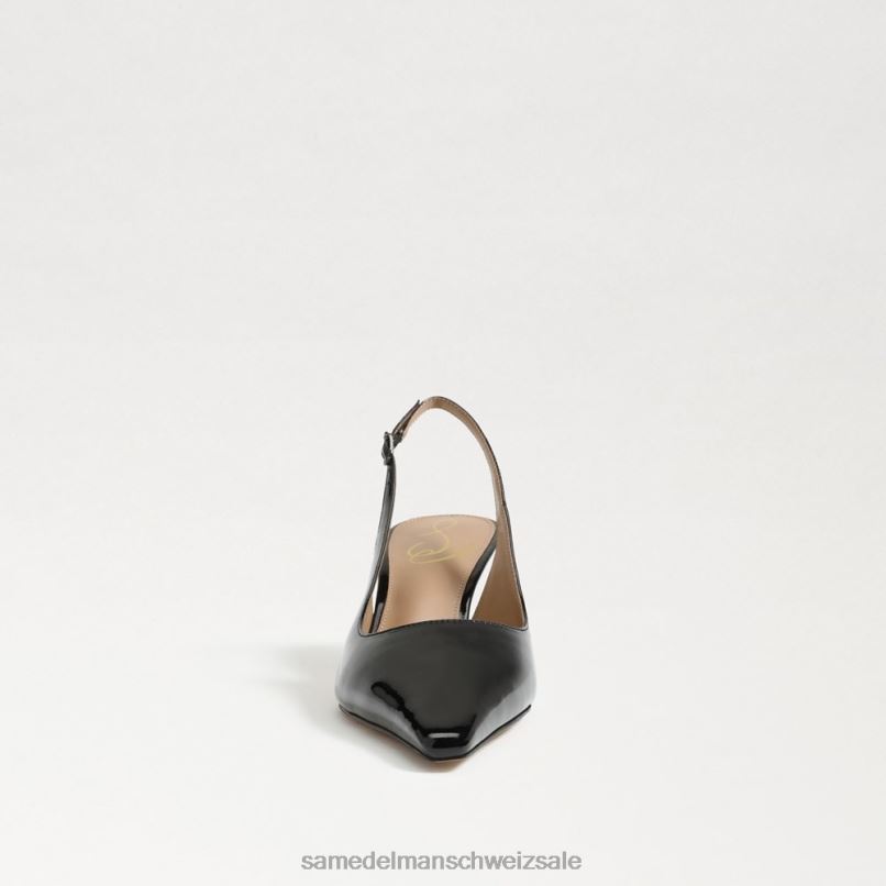 CH Sam Edelman Frauen Bianka Slingback-Pumpe schwarzes Lackleder X2J8693 Schuhwerk