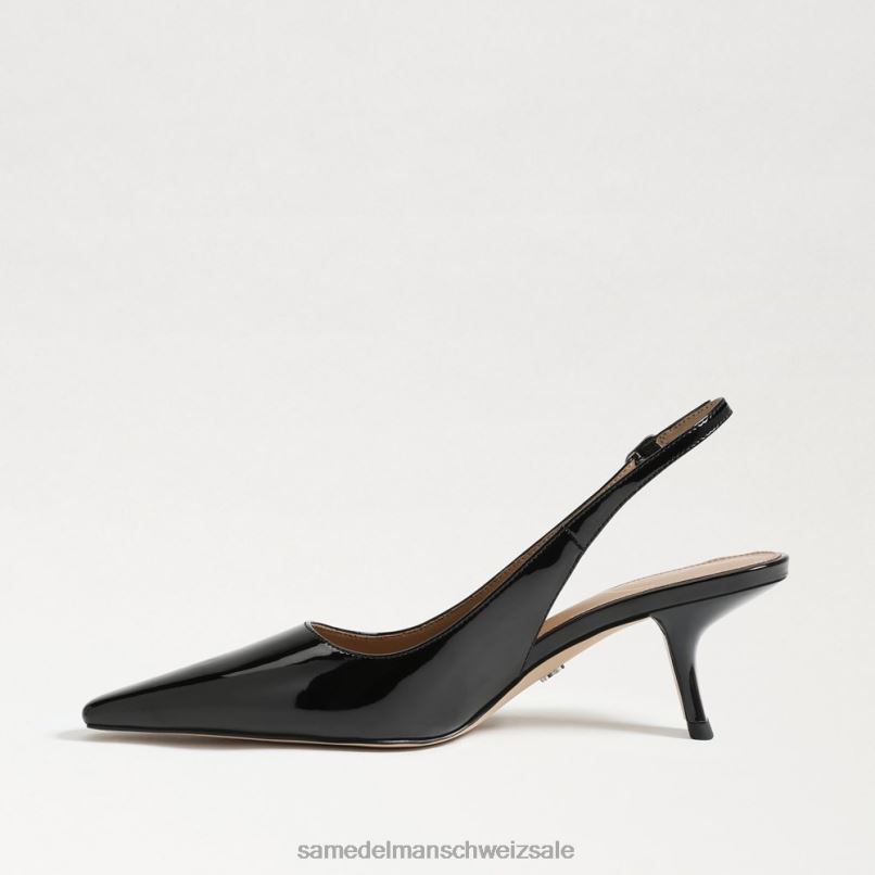 CH Sam Edelman Frauen Bianka Slingback-Pumpe schwarzes Lackleder X2J8693 Schuhwerk
