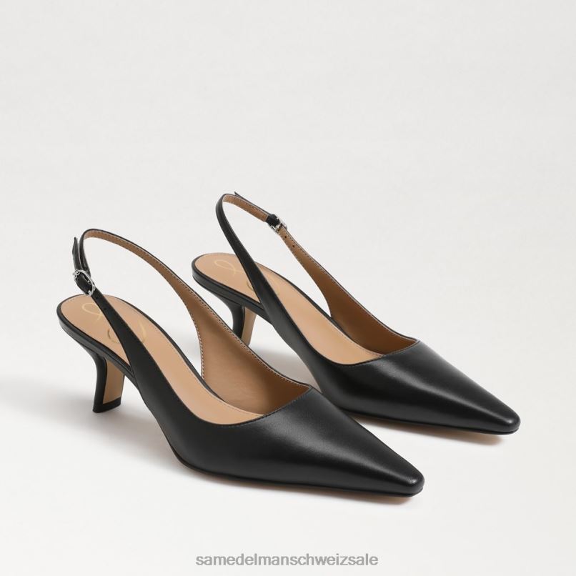 CH Sam Edelman Frauen Bianka Slingback-Pumpe schwarzes Leder X2J8689 Schuhwerk