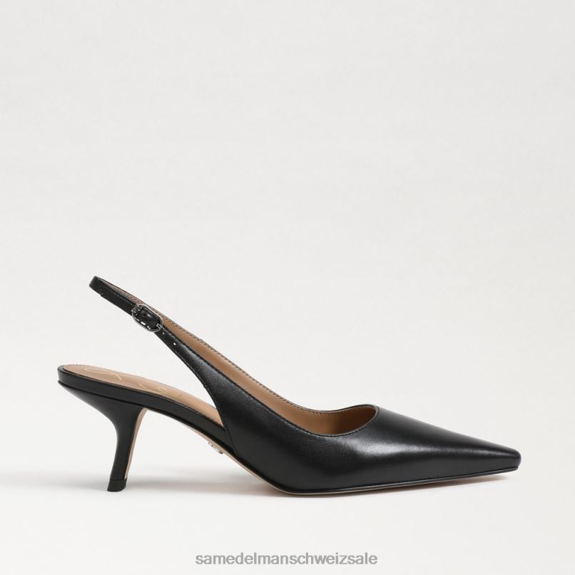 CH Sam Edelman Frauen Bianka Slingback-Pumpe schwarzes Leder X2J8689 Schuhwerk