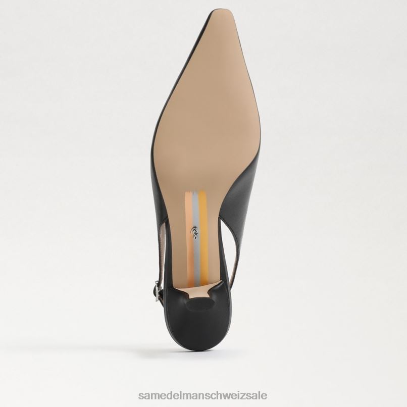 CH Sam Edelman Frauen Bianka Slingback-Pumpe schwarzes Leder X2J8689 Schuhwerk