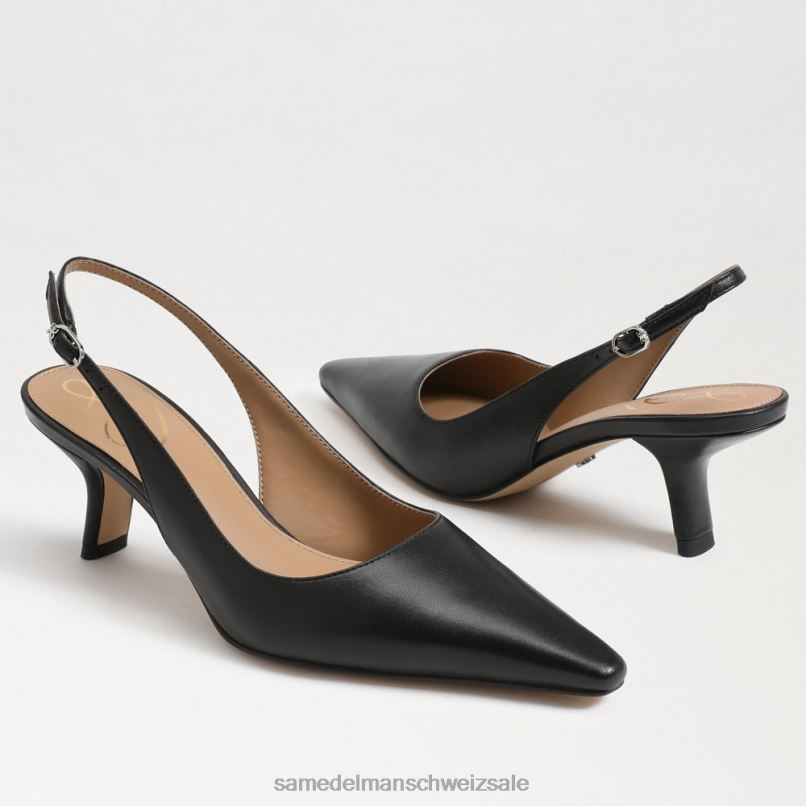 CH Sam Edelman Frauen Bianka Slingback-Pumpe schwarzes Leder X2J8689 Schuhwerk