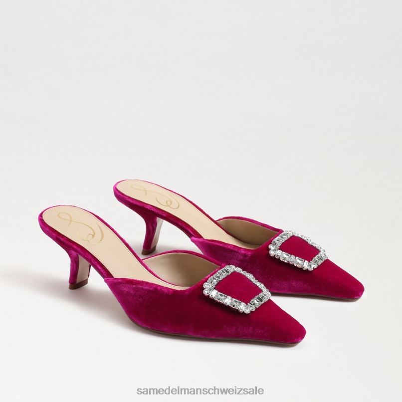 CH Sam Edelman Frauen Brit-Kitten-Heel-Mule Himbeersamt X2J86431 Schuhwerk