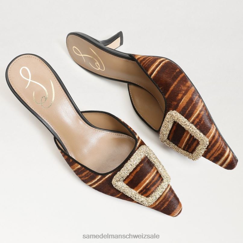 CH Sam Edelman Frauen Brit-Kitten-Heel-Mule braun-multi X2J86430 Schuhwerk