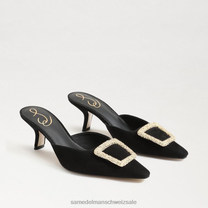 CH Sam Edelman Frauen Brit-Kitten-Heel-Mule schwarzes Wildleder X2J86434 Schuhwerk
