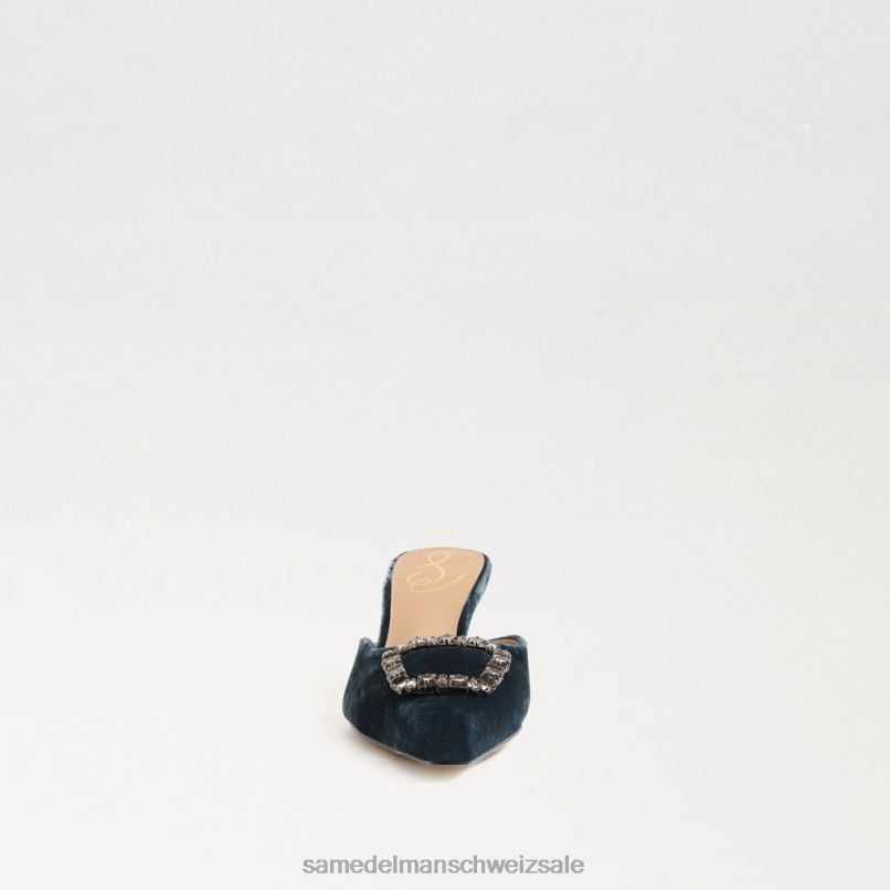 CH Sam Edelman Frauen Brit-Kitten-Heel-Mule tiefer saphirfarbener Samt X2J86433 Schuhwerk