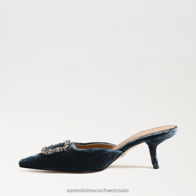 CH Sam Edelman Frauen Brit-Kitten-Heel-Mule tiefer saphirfarbener Samt X2J86433 Schuhwerk