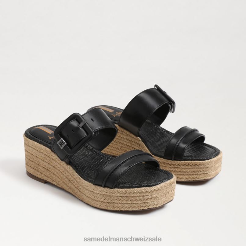 CH Sam Edelman Frauen Carson Espadrille-Keilsandale Schwarz X2J86352 Schuhwerk