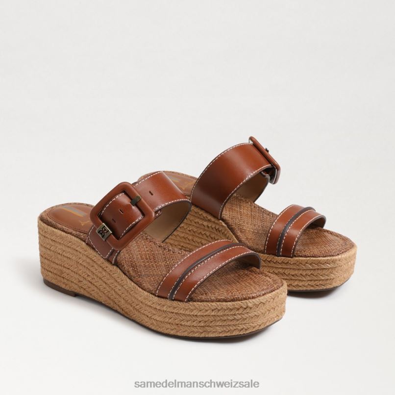 CH Sam Edelman Frauen Carson Espadrille-Keilsandale reichhaltiger Cognac X2J86353 Schuhwerk