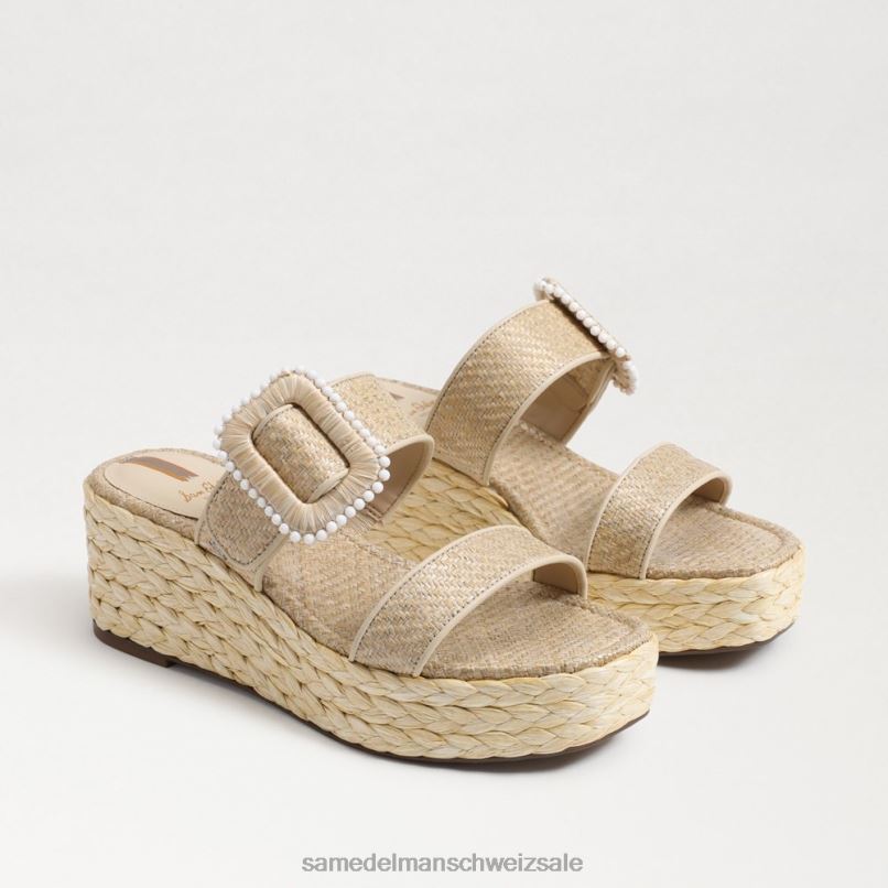 CH Sam Edelman Frauen Chase Espadrille-Keilsandale Eierschale X2J86200 Schuhwerk