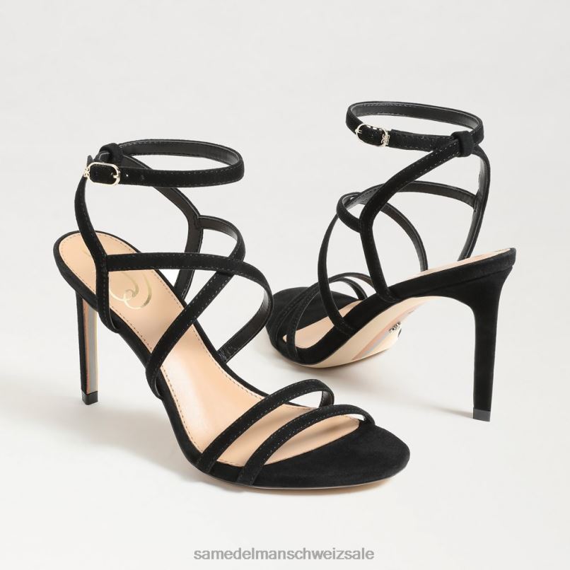 CH Sam Edelman Frauen Delanie Riemchenabsatz schwarzes Wildleder X2J86650 Schuhwerk