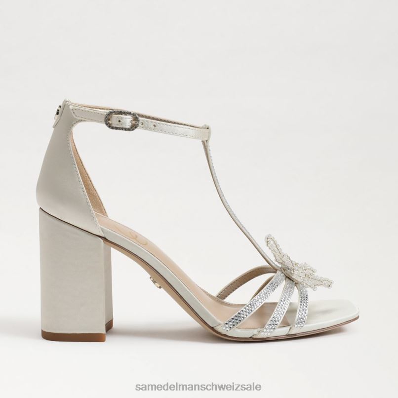 CH Sam Edelman Frauen Donnie-Sandale mit Blockabsatz Perlmuttfarbener Satin X2J86690 Schuhwerk