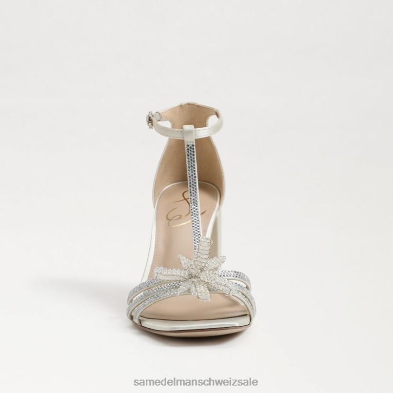 CH Sam Edelman Frauen Donnie-Sandale mit Blockabsatz Perlmuttfarbener Satin X2J86690 Schuhwerk