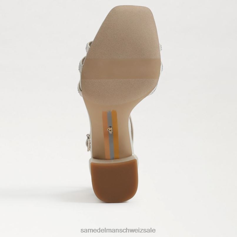 CH Sam Edelman Frauen Donnie-Sandale mit Blockabsatz Perlmuttfarbener Satin X2J86690 Schuhwerk