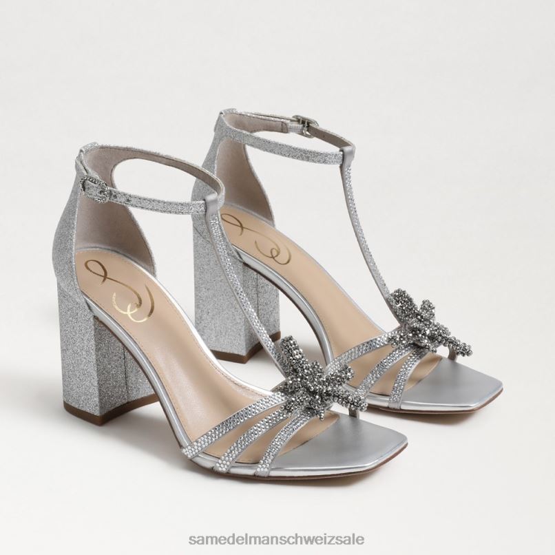 CH Sam Edelman Frauen Donnie-Sandale mit Blockabsatz weiches Silber X2J86692 Schuhwerk