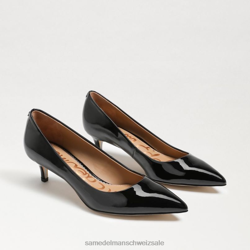 CH Sam Edelman Frauen Dori Kitten-Heel-Pumpe schwarzes Lackleder X2J86544 Schuhwerk