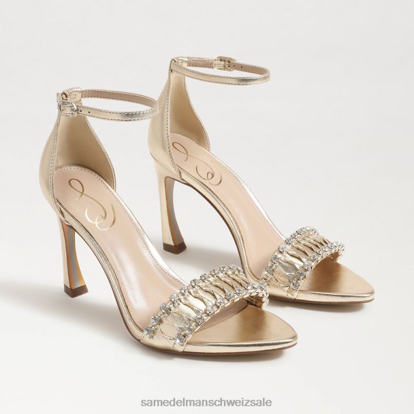 CH Sam Edelman Frauen Evelynn Riemchenabsatz Gold Blatt X2J86610 Schuhwerk