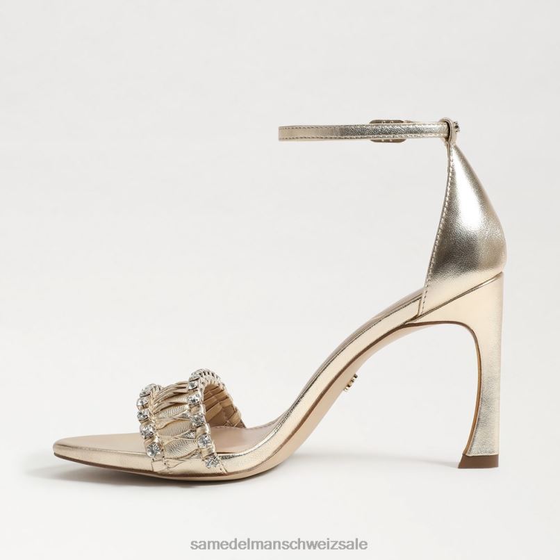 CH Sam Edelman Frauen Evelynn Riemchenabsatz Gold Blatt X2J86610 Schuhwerk