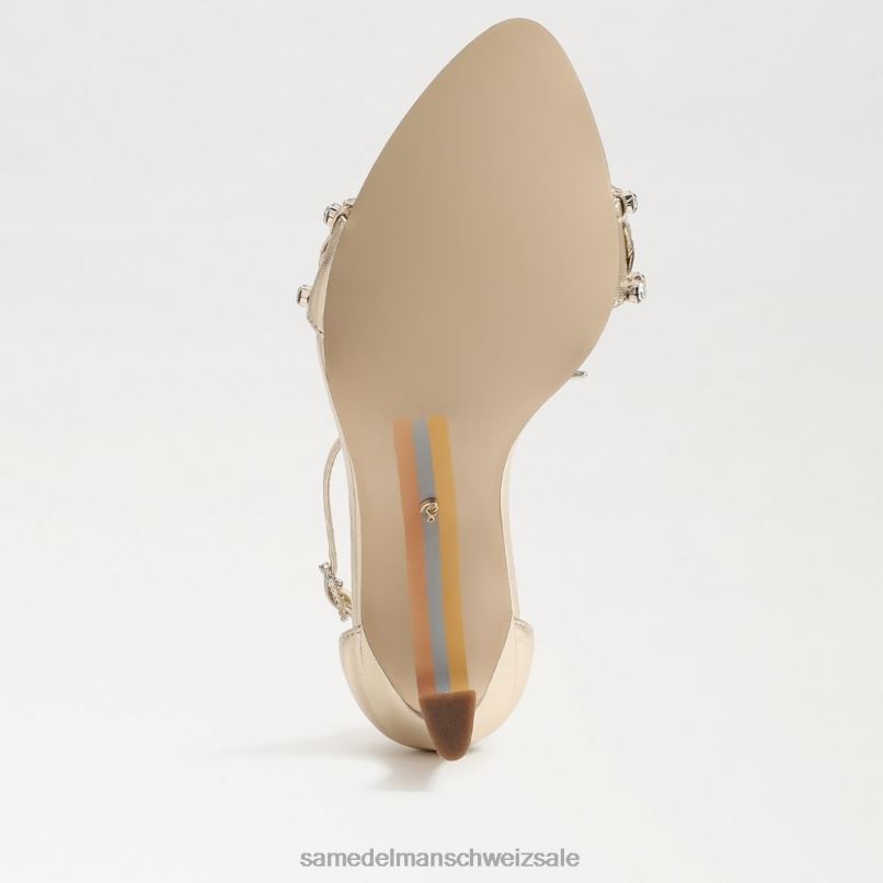 CH Sam Edelman Frauen Evelynn Riemchenabsatz Gold Blatt X2J86610 Schuhwerk