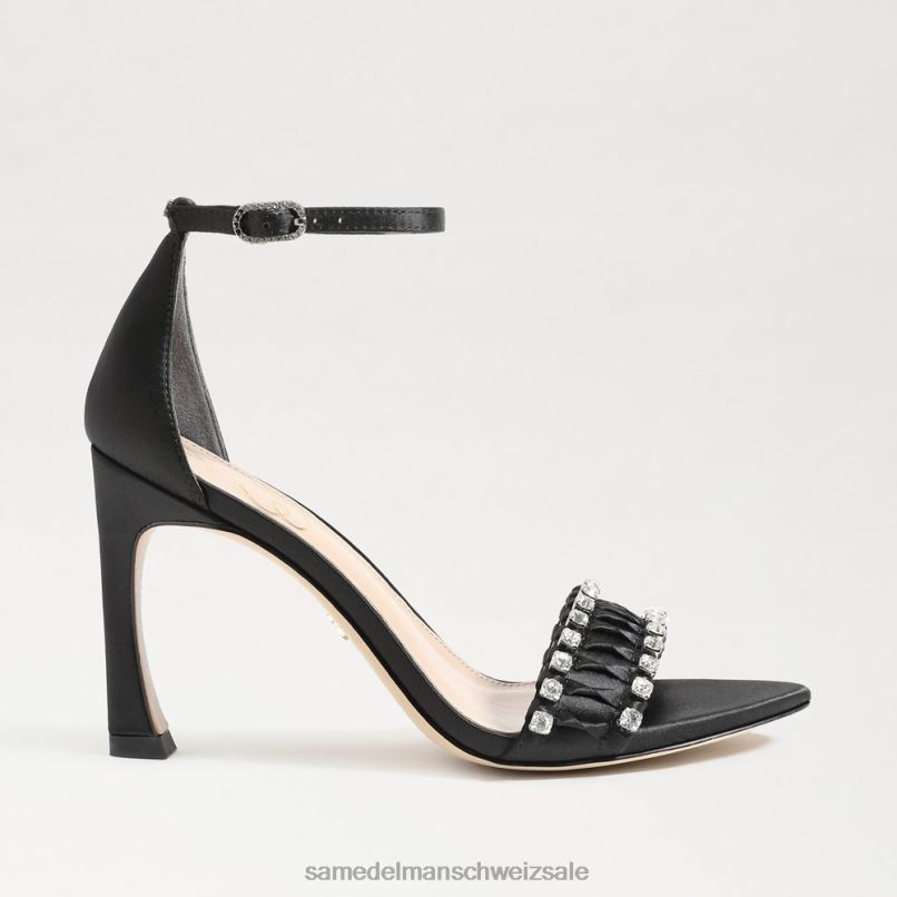 CH Sam Edelman Frauen Evelynn Riemchenabsatz schwarzer Satin X2J86609 Schuhwerk