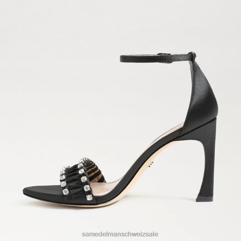 CH Sam Edelman Frauen Evelynn Riemchenabsatz schwarzer Satin X2J86609 Schuhwerk