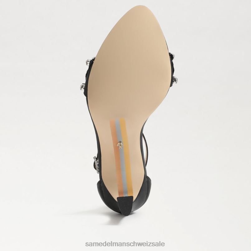 CH Sam Edelman Frauen Evelynn Riemchenabsatz schwarzer Satin X2J86609 Schuhwerk