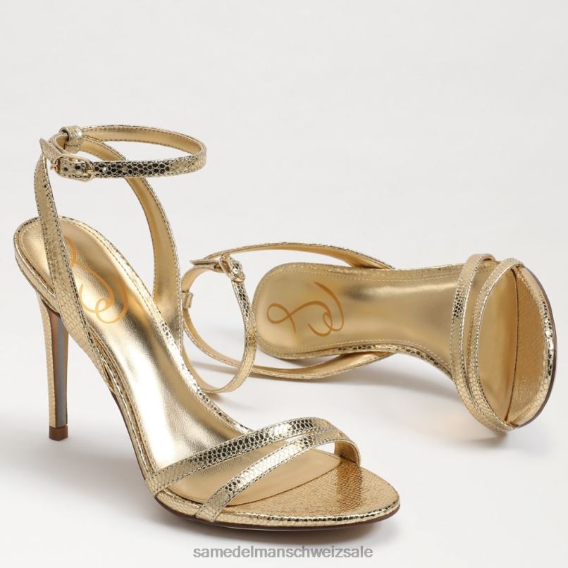 CH Sam Edelman Frauen Gemmie-Knöchelriemenabsatz Bernstein Gold X2J86676 Schuhwerk