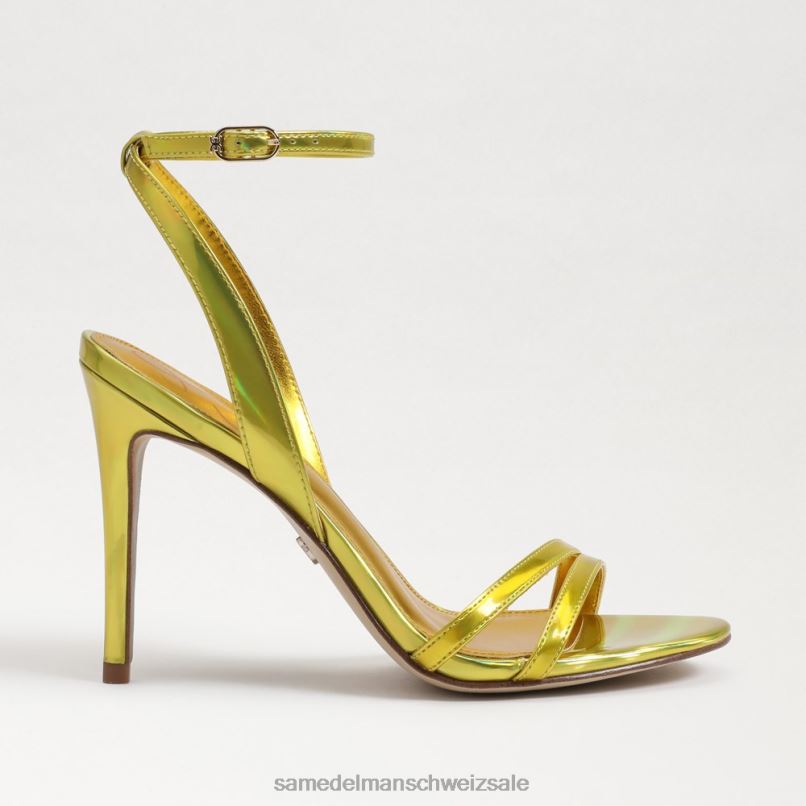 CH Sam Edelman Frauen Gemmie-Knöchelriemenabsatz Mimosa Goldmetallic X2J86670 Schuhwerk