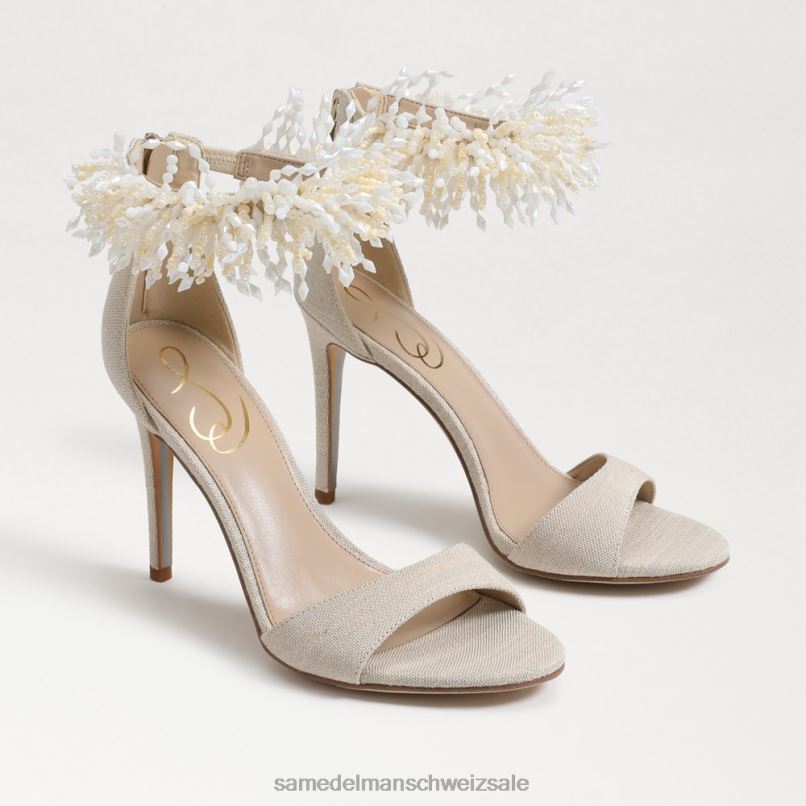 CH Sam Edelman Frauen Gillie-Perlen-Knöchelriemenabsatz Sand X2J86604 Schuhwerk