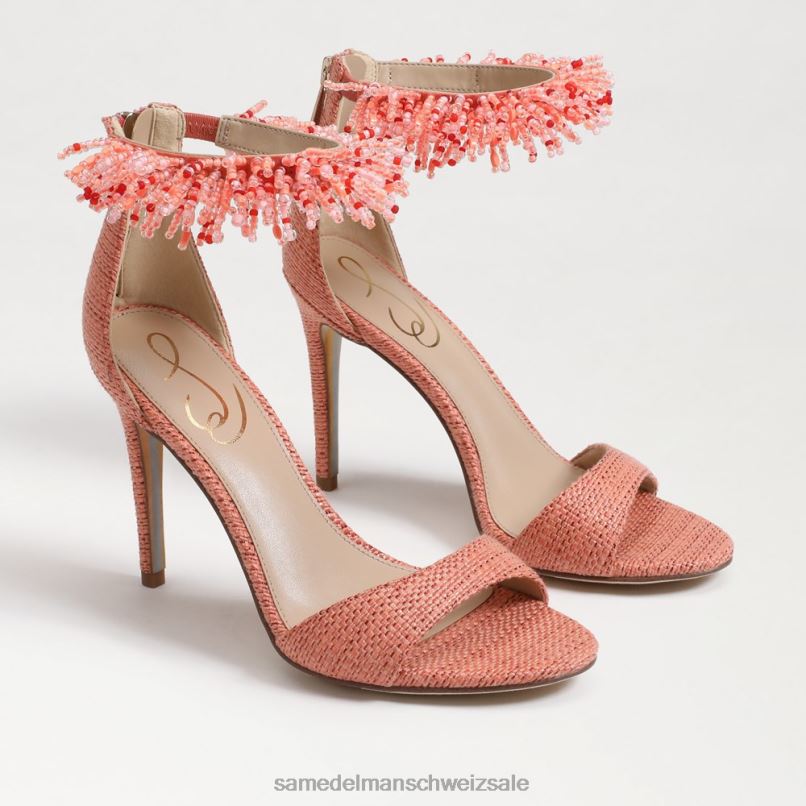 CH Sam Edelman Frauen Gillie-Perlen-Knöchelriemenabsatz Stuckrosa X2J86605 Schuhwerk