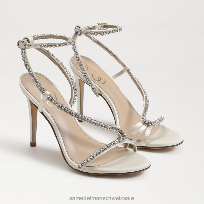CH Sam Edelman Frauen Granger-Knöchelriemenabsatz Perlmuttfarbener Satin X2J86696 Schuhwerk