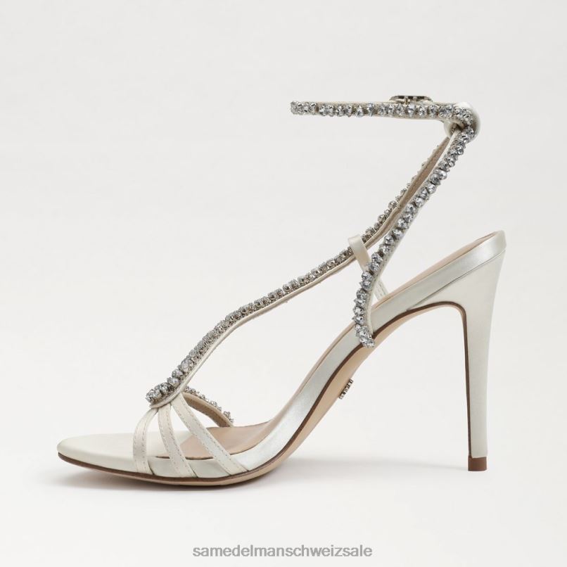 CH Sam Edelman Frauen Granger-Knöchelriemenabsatz Perlmuttfarbener Satin X2J86696 Schuhwerk