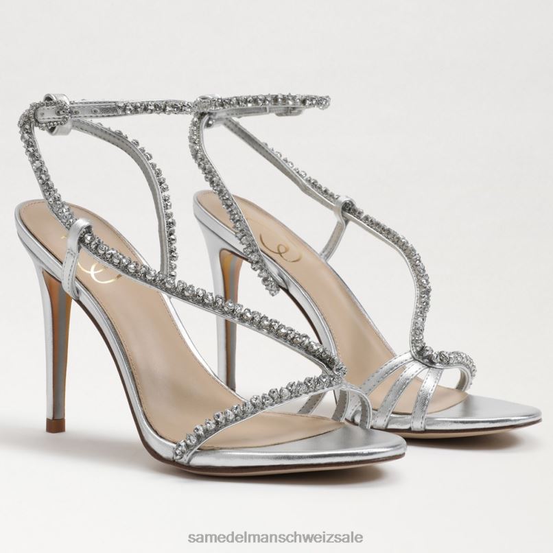 CH Sam Edelman Frauen Granger-Knöchelriemenabsatz weiches Silber X2J86695 Schuhwerk
