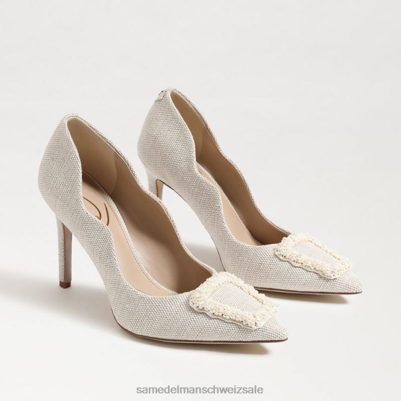 CH Sam Edelman Frauen Harriett-Perlen-Absatz mit spitzer Zehenpartie Elfenbein-Multi X2J86584 Schuhwerk
